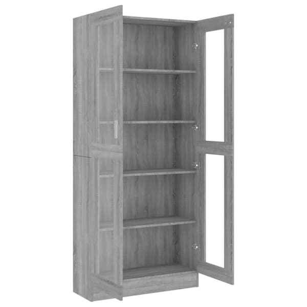 Vitriinikaappi harmaa Sonoma 82,5x30,5x185,5 cm tekninen puu - Vitriinikaappi - Vitriinikaapit - Home & Living