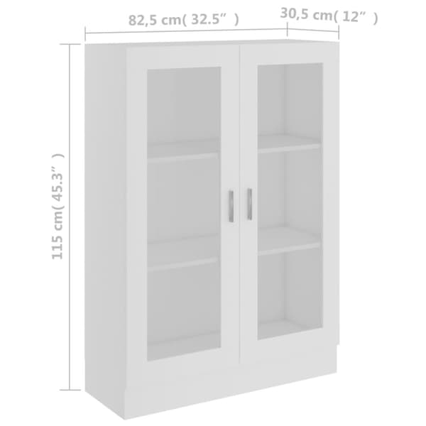 Vitrineskab 82,5x30,5x115 cm spånplade hvid - Vitrineskab - Vitrineskabe - Home & Living