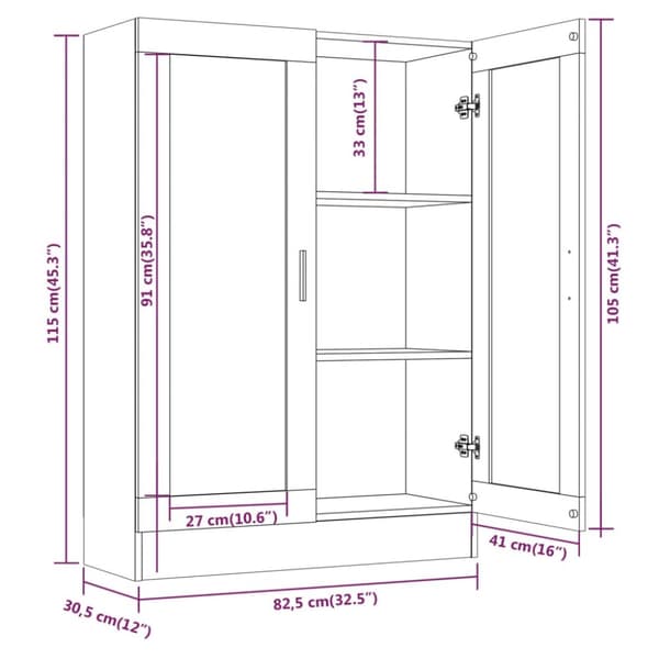 Vitrineskab 82,5x30,5x115 cm konstrueret træ røget egetræ - Vitrineskab - Vitrineskabe - Home & Living