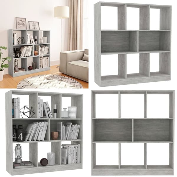 Bogreol 97,5x29,5x100 cm konstrueret træ betongrå - Bogreol - Bogreoler - Home & Living