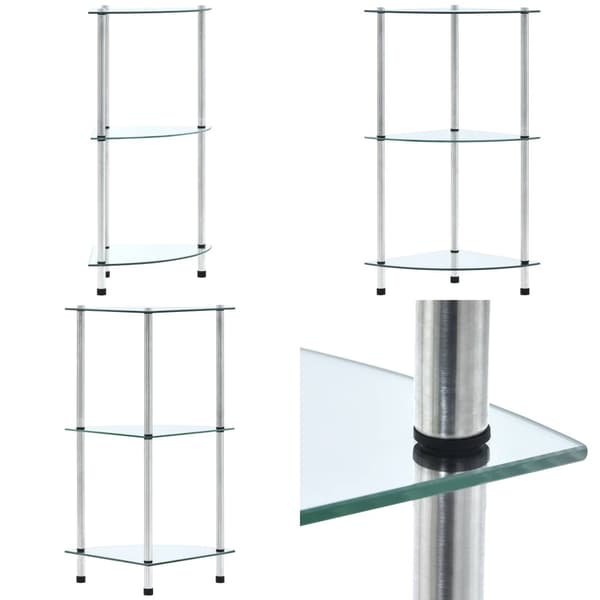 Reol 3 hylder 30x30x67 hærdet glas transparent - Glasreol - Glasreoler - Home & Living