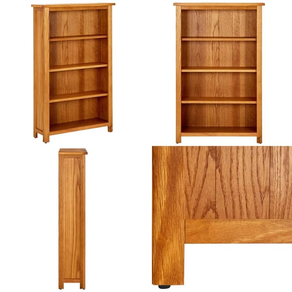 Bokhylla med 4 hyllor 70x22x110 cm massiv ek - Bokhylla - Bokhyllor - Home & Living