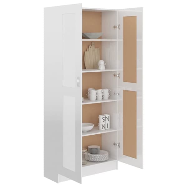 Bogskab 82,5x30,5x185,5 cm spånplade hvid højglans - Bogskab - Bogskabe - Home & Living