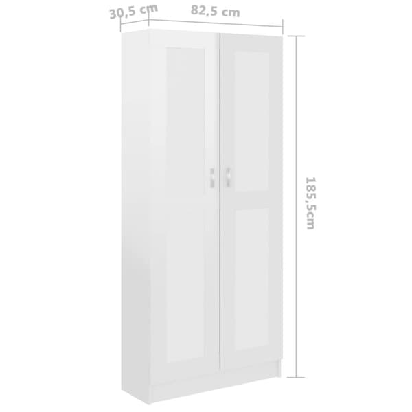 Bogskab 82,5x30,5x185,5 cm spånplade hvid højglans - Bogskab - Bogskabe - Home & Living