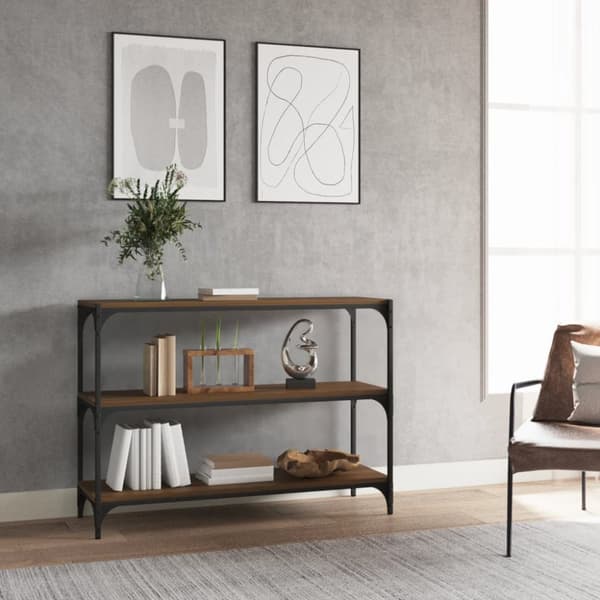 Bogreol 100x33x70,5 cm konstrueret træ og stål brunt egetræ - Bogskab - Bogskabe - Home & Living