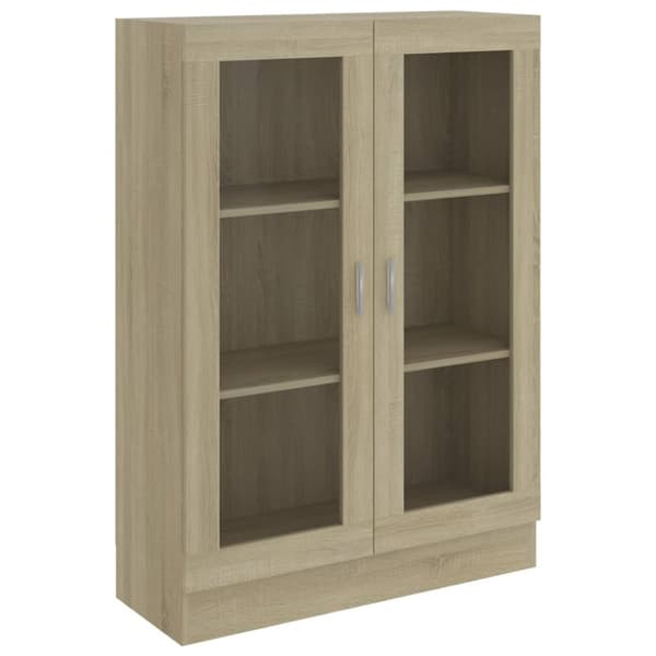 Vitrineskab 82,5x30,5x115 cm spånplade sonoma-eg - Vitrineskab - Vitrineskabe - Home & Living