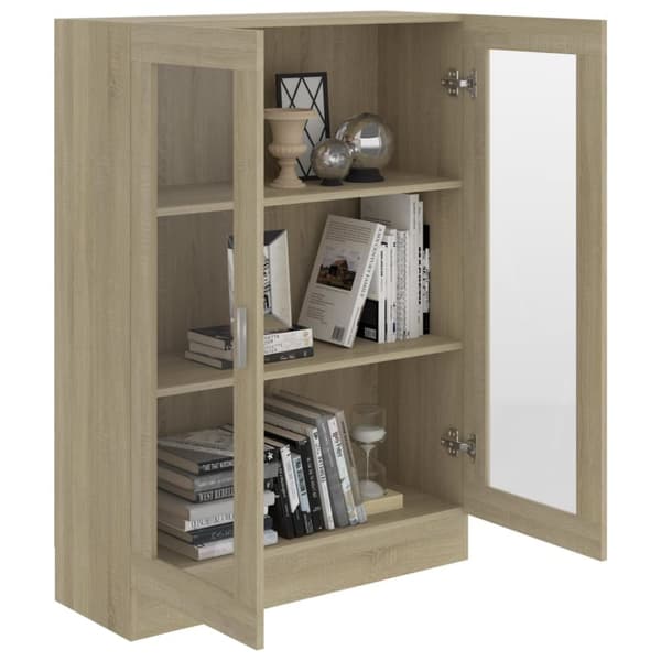 Vitrineskab 82,5x30,5x115 cm spånplade sonoma-eg - Vitrineskab - Vitrineskabe - Home & Living