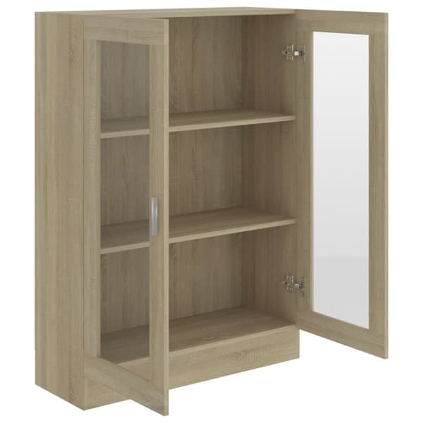 Vitrineskab 82,5x30,5x115 cm spånplade sonoma-eg - Vitrineskab - Vitrineskabe - Home & Living