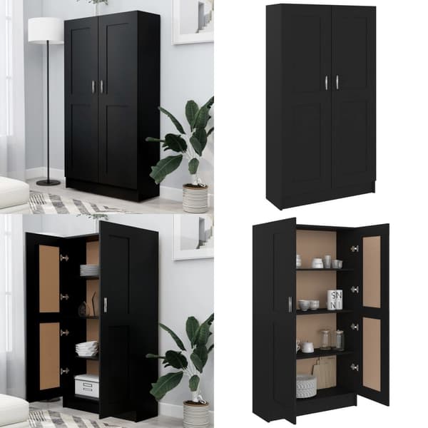 Bogreol 82,5x30,5x150 cm konstrueret træ sort - Bogreol - Bogreoler - Home & Living