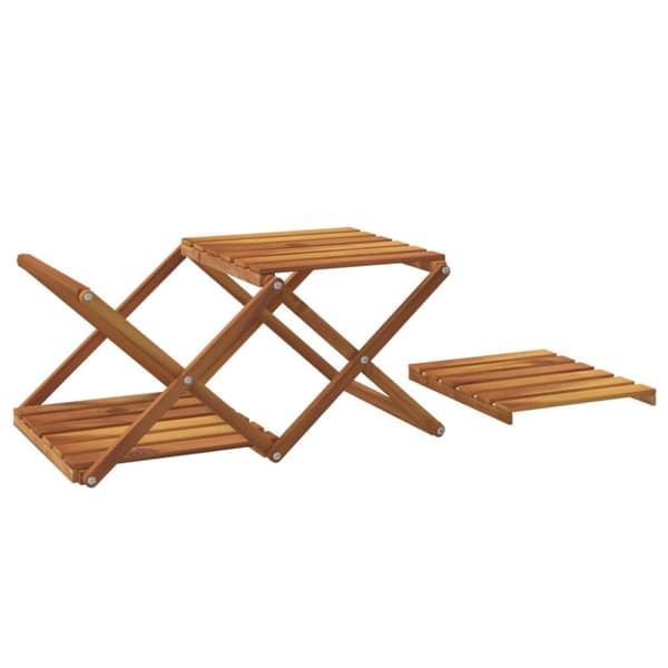 Foldbar reol med 3 hylder 43x31x63 cm massivt akacietræ brun - Foldbar Reol - Foldbare Reoler - Home & Living