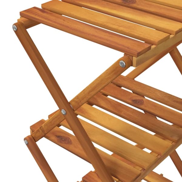 Foldbar reol med 3 hylder 43x31x63 cm massivt akacietræ brun - Foldbar Reol - Foldbare Reoler - Home & Living