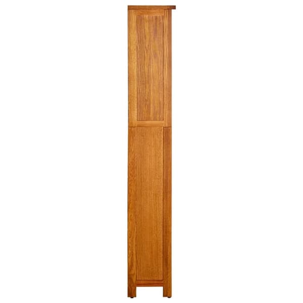 Bogreol med 5 hylder 70x22x140 cm massivt egetræ - Reol - Reoler - Home & Living