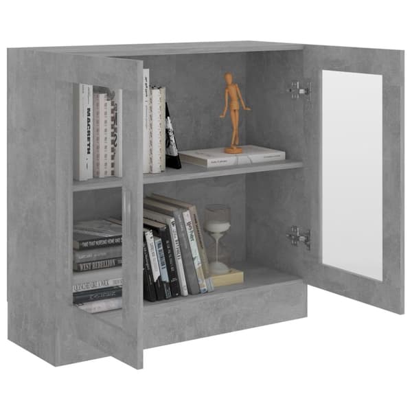 Vitrineskab 82,5x30,5x80 cm konstrueret træ betongrå - Vitrineskab - Vitrineskabe - Home & Living