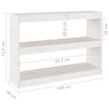 Pikkukuva 9 / 10: Kirjahylly/tilanjakaja valkoinen 100x30x71,5 cm täysi mänty - Kirjahylly/tilanjakaja - Kirjahyllyt/tilanjakajat - Home & Living