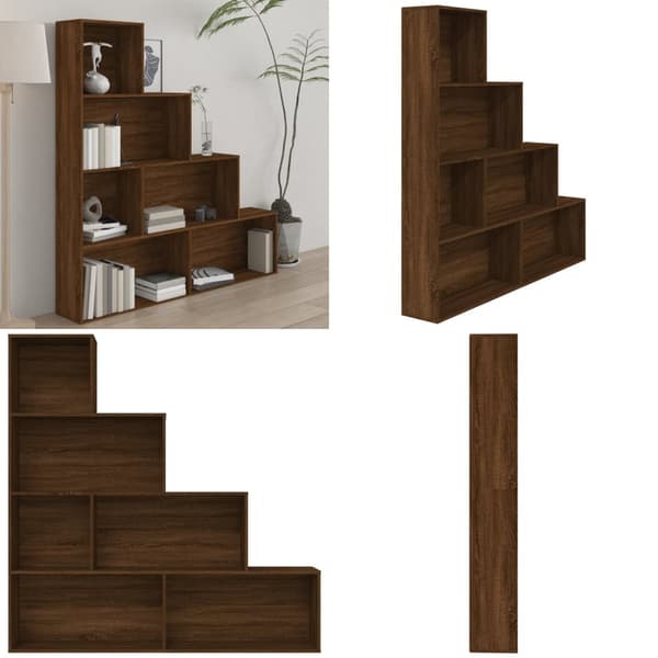 Bogreol 155x24x160 cm brun egetræsfarve - Bogreol - Bogreoler - Home & Living
