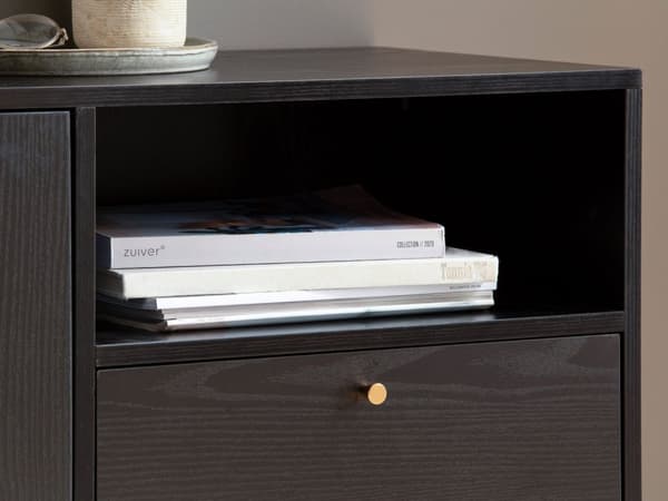 Rootz skænk 140cm - Kommode - Opbevaringsskab - Tidløs Eg-dekor - Rummelig opbevaring - Anti-skrid beskyttelse - 140cm x 75cm x 40cm