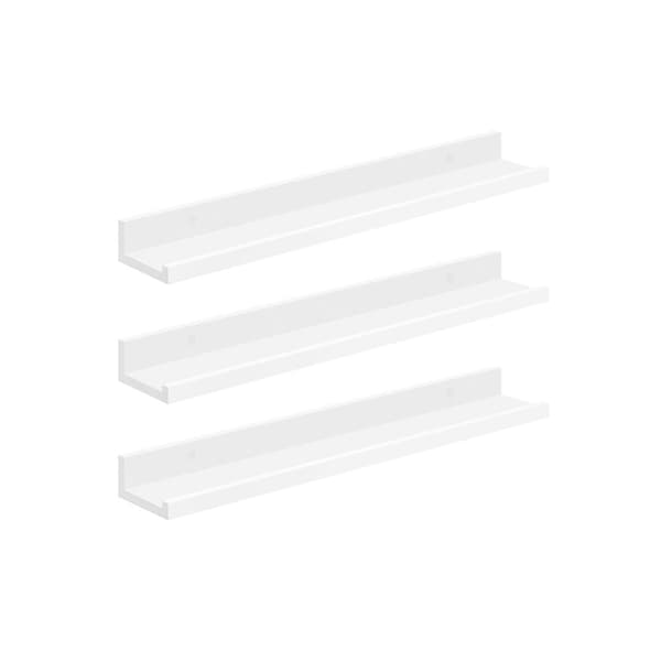 Rootz 3-delt sæt væghylde - Dekorative flydende hylder - MDF displayhylder - Robust og spændstig - Pladsbesparende - Nem at samle - Alsidig - Hvid - 1