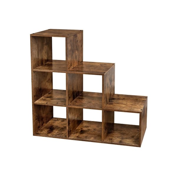 Rootz Vintage Brown spånplade bogreol - Opbevaringshylde - Displaystativ - Robust konstruktion - Nem montering - 29 cm x 97,5 cm x 97,5 cm