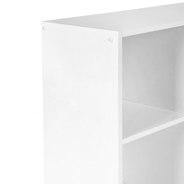 Rootz-kirjahylly - Valkoinen kirjahylly - Vapaasti seisova hylly - Lastulevy - 65,5 cm x 30 cm x 129,5 cm - Helppo koota - Kaatumissuoja - Lattian suo