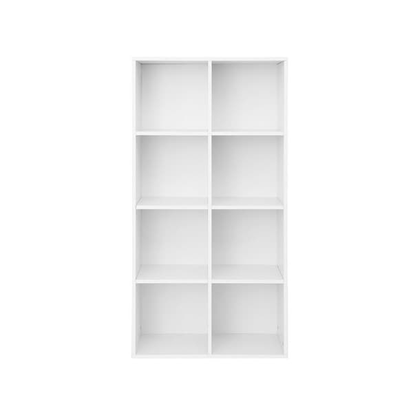 Rootz-kirjahylly - Valkoinen kirjahylly - Vapaasti seisova hylly - Lastulevy - 65,5 cm x 30 cm x 129,5 cm - Helppo koota - Kaatumissuoja - Lattian suo