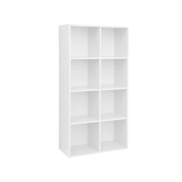 Rootz-kirjahylly - Valkoinen kirjahylly - Vapaasti seisova hylly - Lastulevy - 65,5 cm x 30 cm x 129,5 cm - Helppo koota - Kaatumissuoja - Lattian suo