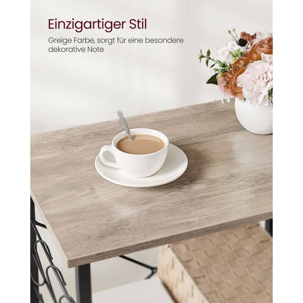 Rootz rullehylde med hjul - Opbevaringsstativ - Organizer - Spånplade og stål - 80 kg Kapacitet - Greige Sort - 40 cm x 60 cm x 89 cm