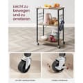 Miniatyrbillede 6 af 8: Rootz rullehylde med hjul - Opbevaringsstativ - Organizer - Spånplade og stål - 80 kg Kapacitet - Greige Sort - 40 cm x 60 cm x 89 cm