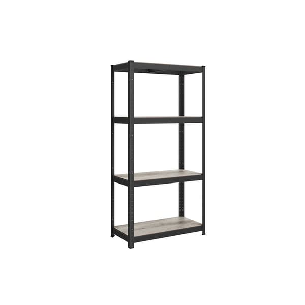 Rootz stål- og MDF-stativhylde - Greige Sort - Opbevaringsstativ - Kraftig - Nem montering - 40 cm x 80 cm x 160 cm