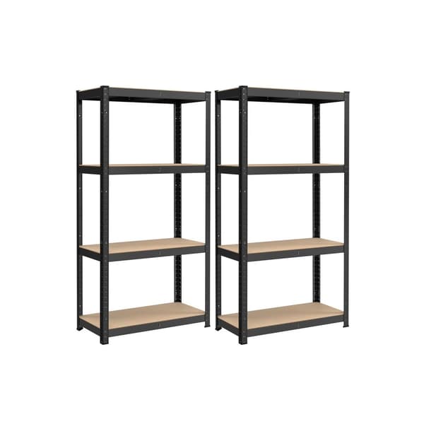 Rootz Heavy Duty opbevaringsstativ - Sort hylde - Stålreol - MDF Organizer - 520 kg Kapacitet - 40 cm x 80 cm x 160 cm