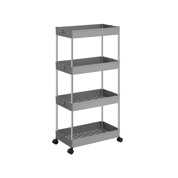 Rootz Grå nichehylde - Opbevaringsstativ - Organizer - PP-plast - Rustfri stålrør - 22 cm x 40 cm x 88 cm - 20 kg Kapacitet