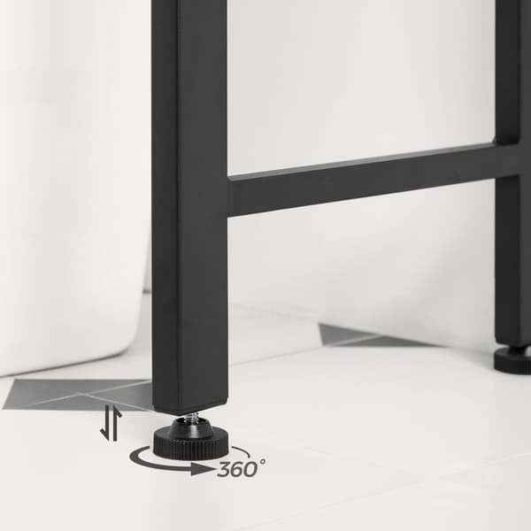 Rootz Toilethyldeorganisering - Opbevaringsstativ til badeværelset - Spånpladestål - Greige Sort - 63 cm x 25 cm x 165 cm - Letvægts holdbart design -