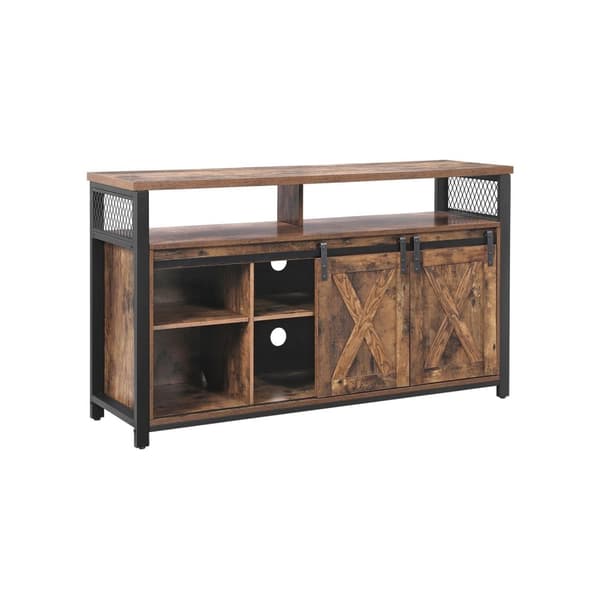 Rootz Vintage Brun-svart TV-skåp - Nöjescenter - Mediakonsol - Spånskiva och stål - 135 cm x 40 cm x 76 cm - 41,5 kg - 50 kg Max belastningskapacitet