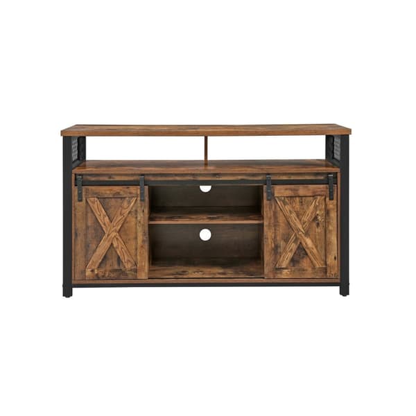 Rootz Vintage Brun-svart TV-skåp - Nöjescenter - Mediakonsol - Spånskiva och stål - 135 cm x 40 cm x 76 cm - 41,5 kg - 50 kg Max belastningskapacitet