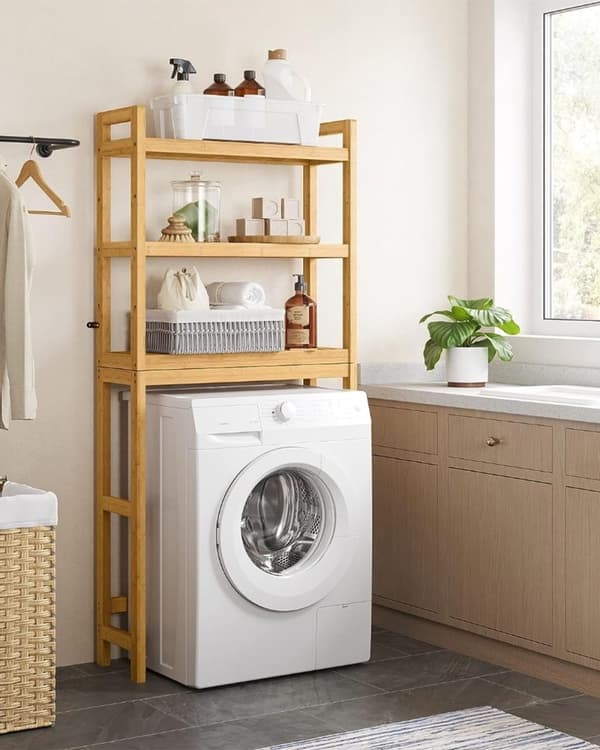 Rootz Bamboo WC-hylly - Kylpyhuoneen järjestäjä - Säilytysteline - Ympäristöystävällinen - Tilaa säästävä - Helppo koota - Luonnolliset värit - 26 cm