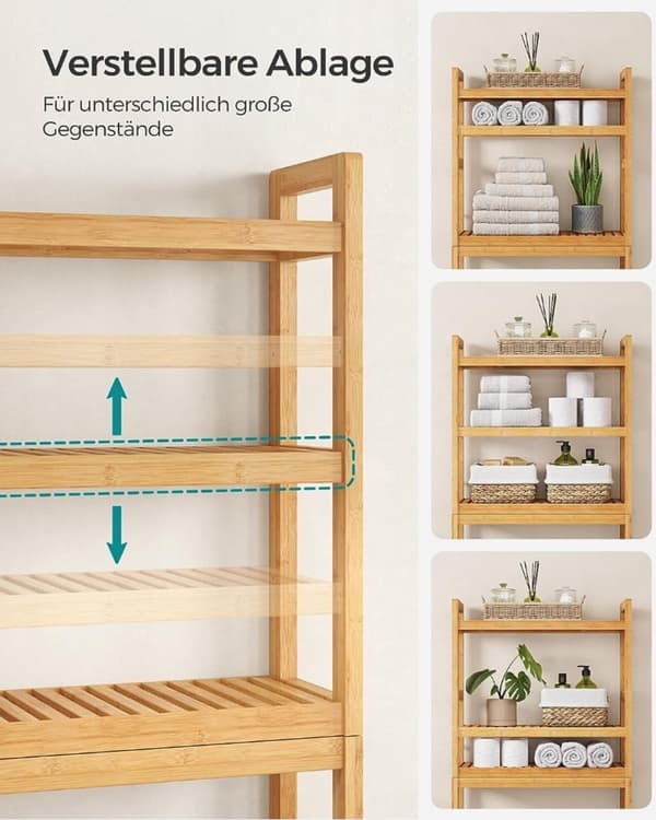 Rootz Bamboo WC-hylly - Kylpyhuoneen järjestäjä - Säilytysteline - Ympäristöystävällinen - Tilaa säästävä - Helppo koota - Luonnolliset värit - 26 cm