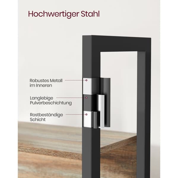 Rootz bogreol med blå korn-sort eg finish - Spånplade stål - Stor opbevaringsenhed - Robust konstruktion - Nem montering - 24 cm x 158 cm x 166 cm