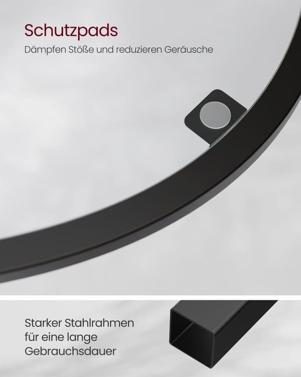 Rootz Classic Black Hjørnehylde - Udstillingsstativ i stålglas - Reoler i hærdet glas - Pladsbesparende - Nem montering - Moderne design - 28 cm x 28