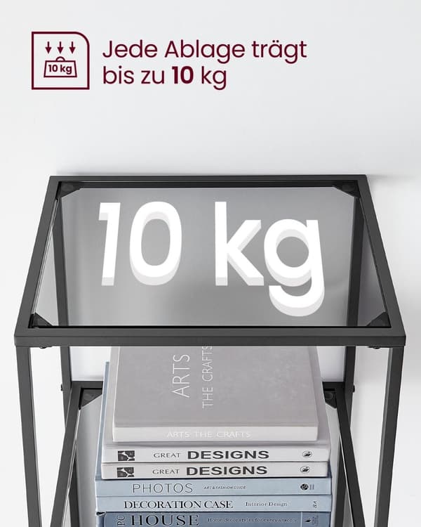 Rootz metalglashylde - Displaystativ - Opbevaringsstativ - Slankt design - Holdbart materiale - Nem montering - 30 cm x 40 cm x 177,3 cm