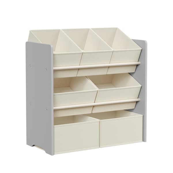 Rootz Children's Dove harmaa hylly - Lasten kirjahylly - Lelujen järjestäjä - MDF-kuitukangas - 29,5 cm x 62,5 cm x 60 cm - Kevyt - Tukeva - Helppo ko