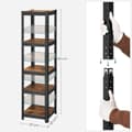 Pikkukuva 6 / 8: Rootz Vintage ruskea-musta säilytysteline - Teräshylly - MDF-kirjahylly - Heavy Duty - Maalaismainen muotoilu - 150cm x 37cm x 37cm