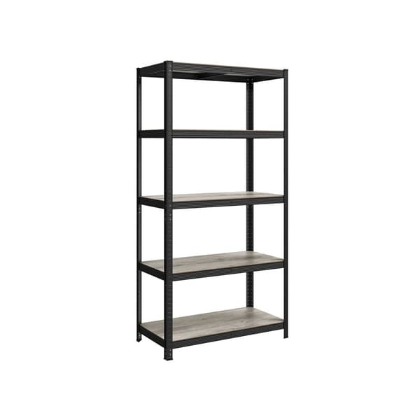 Rootz 3-tiers stativhylde - Opbevaringsstativ - Organizer - Stål og MDF - Greige Sort - 50 cm x 100 cm x 200 cm - Kraftig - Nem montering - Anti-tip f