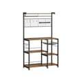 Pikkukuva 1 / 9: Rootz Vintage ruskea-musta keittiön säilytysteline - lastulevyteräsjärjestin - ruokakomerohylly - Heavy Duty - 42cm x 90cm x 167,3cm