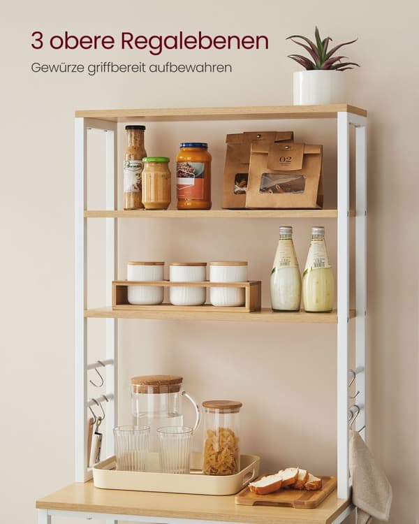 Rootz Eg Hvid spånplade stål kagerol - Bagestativ - Opbevaringshylde - Robust konstruktion - Nem montering - 40 cm x 60 cm x 167 cm