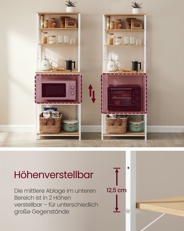 Rootz Eg Hvid spånplade stål kagerol - Bagestativ - Opbevaringshylde - Robust konstruktion - Nem montering - 40 cm x 60 cm x 167 cm