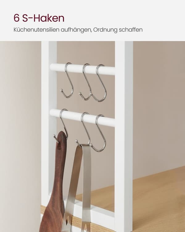 Rootz Eg Hvid spånplade stål kagerol - Bagestativ - Opbevaringshylde - Robust konstruktion - Nem montering - 40 cm x 60 cm x 167 cm