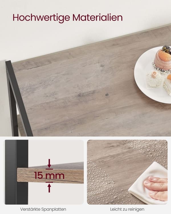 Rootz Kagerol Organizer - Cupcake Stand - Bagerist - Spånplade og stål - 35 cm x 80 cm x 95 cm - Greige Sort - 11,8 kg - 20 kg Hyldekapacitet - 10 kg