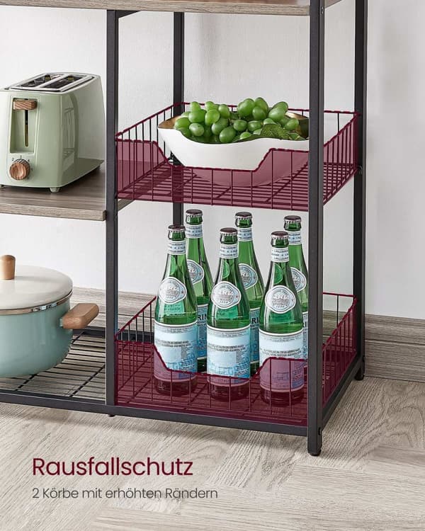 Rootz Kagerol Organizer - Cupcake Stand - Bagerist - Spånplade og stål - 35 cm x 80 cm x 95 cm - Greige Sort - 11,8 kg - 20 kg Hyldekapacitet - 10 kg