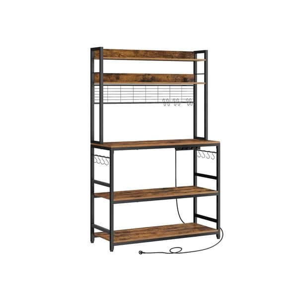 Rootz Vintage ruskea-musta kakkuteline - Säilytyshylly - Lastulevy teräs - Heavy Duty - Tilava - Monipuolinen - 40cm x 100cm x 170cm