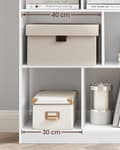 Miniatyrbillede 4 af 8: Rootz spånplade bogreol - Hvid opbevaringsstativ - Organizer - Robust konstruktion - Nem montering - 30 cm x 126 cm x 100 cm