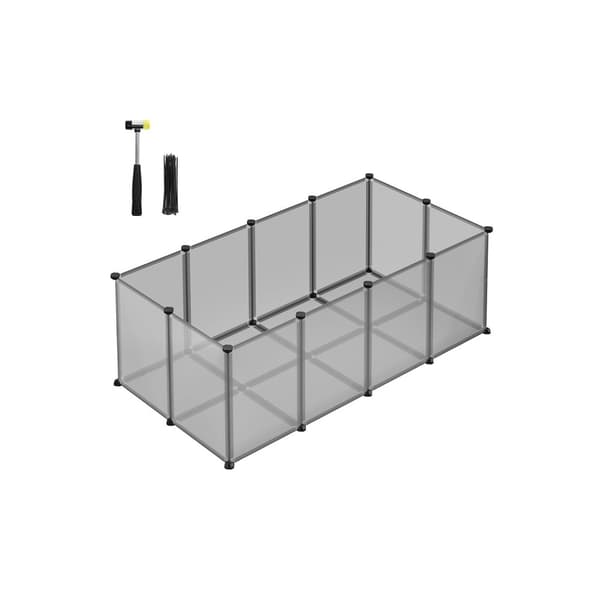 Rootz DIY Grey Storage Cube Organizer - Plasthylla - Modulära hyllor - Enkel montering - Lättvikt - Mångsidig - 125cm x 63cm x 42cm